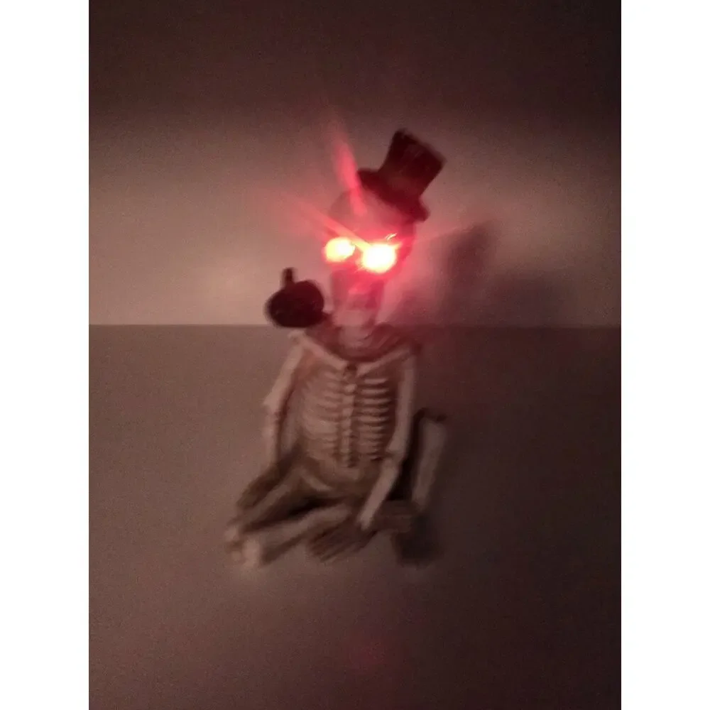 Skeleton Light Up Halloween Tabletop Decor With Flashing Eyes New
